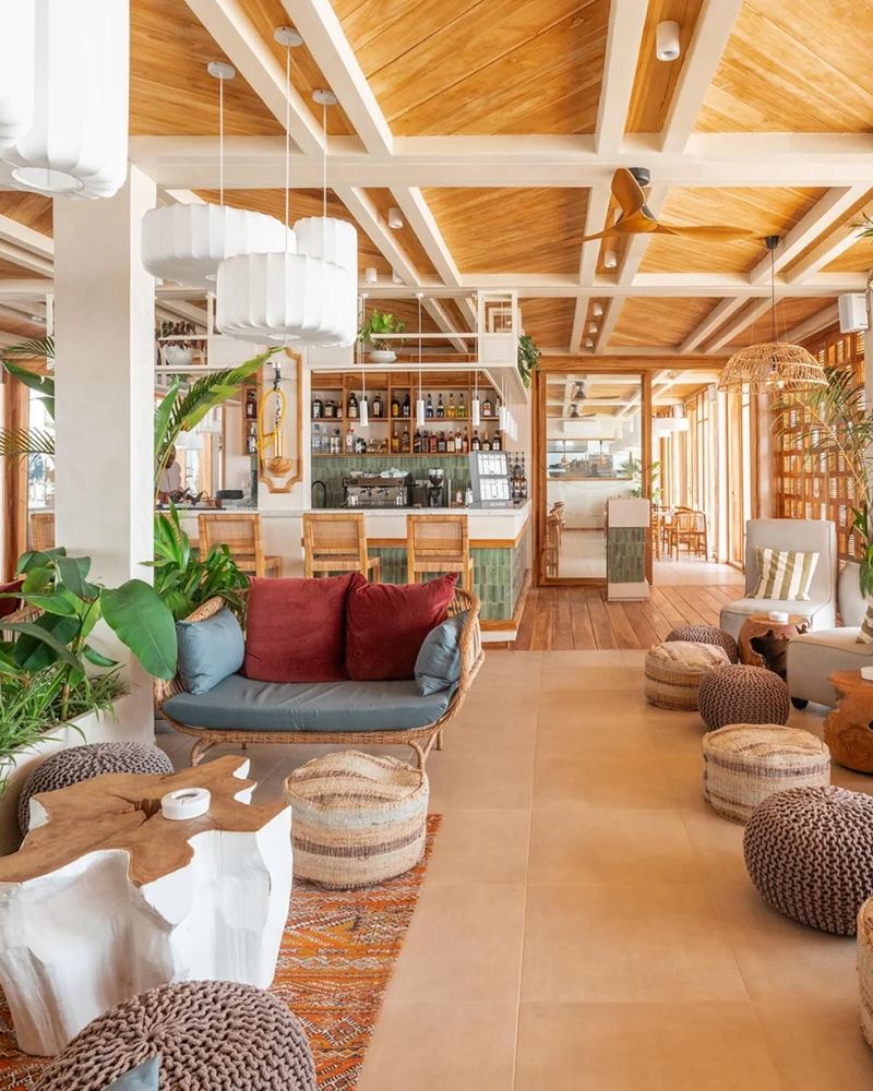 Bright restaurant and lounge interior at Shanga